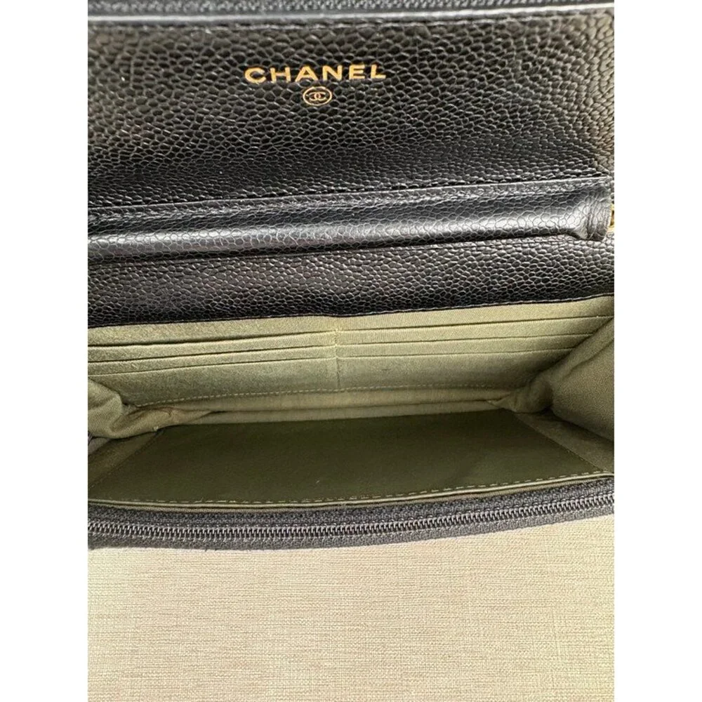 CHANEL Black Caviar Boy WOC GHW